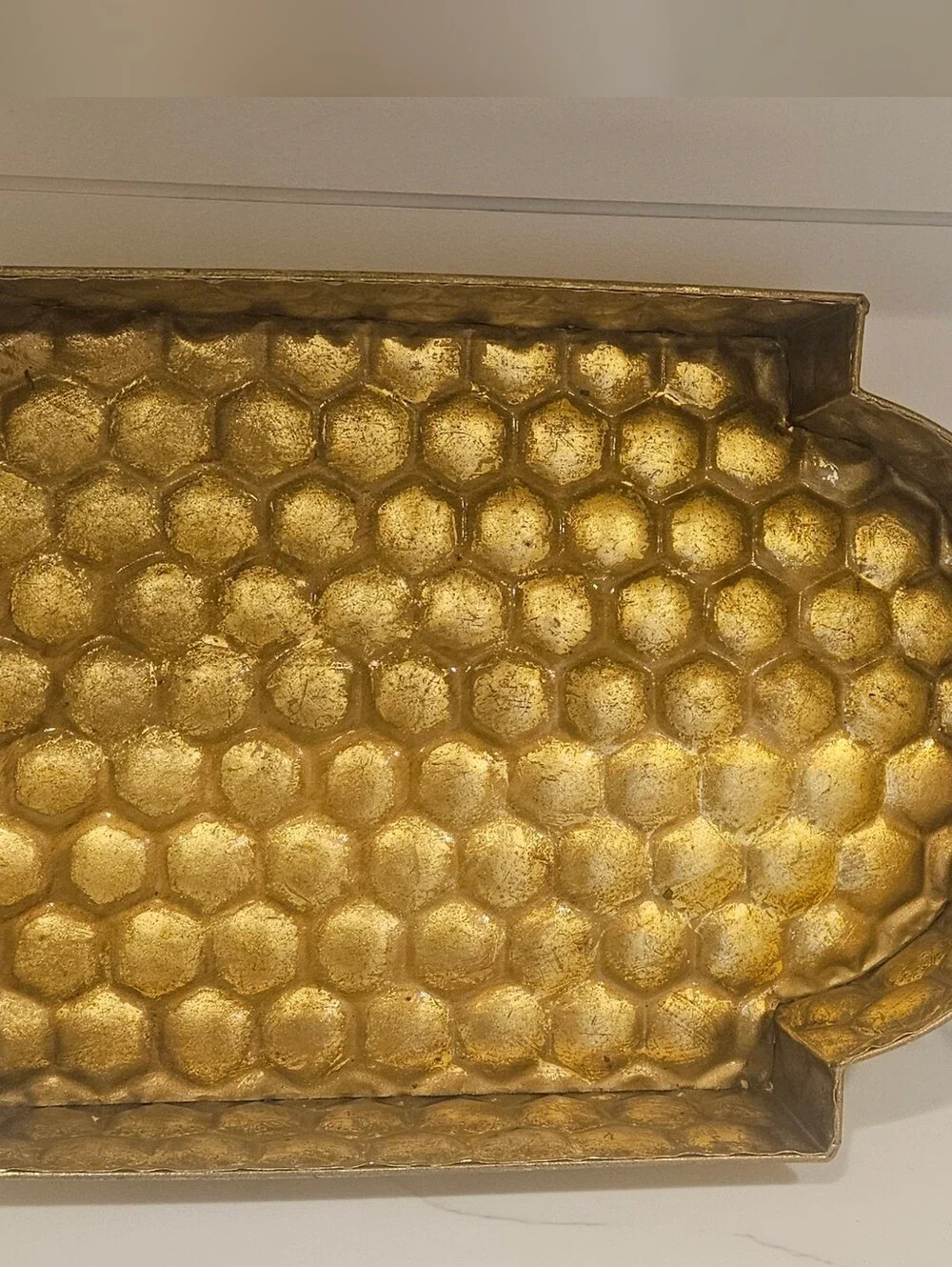 Gold Honeycomb Decorative Tray